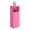 Convenience Concepts Xtra Storage Three-Door Cabinet with Shelf in Pink Wood Finish view 4