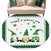 St. Patrick's Day Round Area Rug 6 Feet St. Patrick Shamrock Dwarfs Gold Lock Gold Gnome Non Slip Washable Cute Circle Carpets Nursery Rug for Indoor Kids Baby Bedroom Living Room Entryway Home Decor view 1