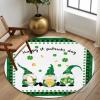 St. Patrick's Day Round Area Rug 6 Feet St. Patrick Shamrock Dwarfs Gold Lock Gold Gnome Non Slip Washable Cute Circle Carpets Nursery Rug for Indoor Kids Baby Bedroom Living Room Entryway Home Decor view 3