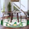 St. Patrick's Day Round Area Rug 6 Feet St. Patrick Shamrock Dwarfs Gold Lock Gold Gnome Non Slip Washable Cute Circle Carpets Nursery Rug for Indoor Kids Baby Bedroom Living Room Entryway Home Decor view 4