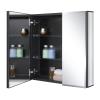 Fundin Black Aluminum Medicine Cabinet 24 x 24 Inch Recessed or Surface Mount, with Double Door and Adjustable Shelves. view 1