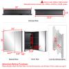 Fundin Black Aluminum Medicine Cabinet 24 x 24 Inch Recessed or Surface Mount, with Double Door and Adjustable Shelves. view 2