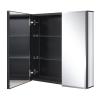 Fundin Black Aluminum Medicine Cabinet 24 x 24 Inch Recessed or Surface Mount, with Double Door and Adjustable Shelves. view 4