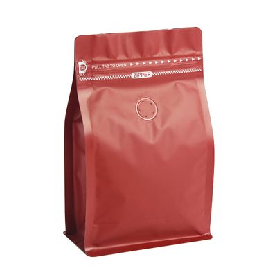 50 Count 8oz Red Coffee Bags with Aluminum Foil Liner, High Barrier Coffee Pouches with Degassing Valve, Ziplock Food Storage Bags with Pull Tape, Pack of 50, 6oz/0.5lb/250gram