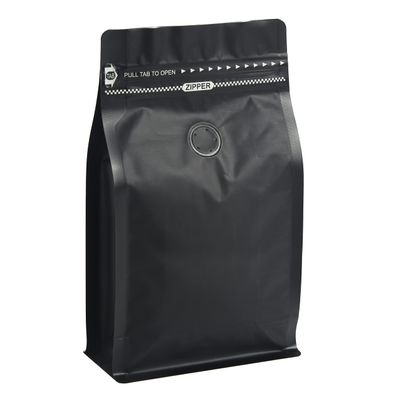 50 Count LB Black Color Foil Coffee Bags - High Barrier Aluminum Foil - Flat Bottom Coffee Pouches with Degassing Valve, Food Storage Bags with Rsealable Zipper & Easy Open Tape (Pack of 50,