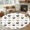 Valentine's Day Round Area Rug 6 Feet Hand-Painted Love Heart Pattern Non Slip and Washable Cute Circle Carpets Nursery Rug for Indoor Kids Baby Bedroom Living Room Entryway Home Decor view 2
