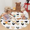 Valentine's Day Round Area Rug 6 Feet Hand-Painted Love Heart Pattern Non Slip and Washable Cute Circle Carpets Nursery Rug for Indoor Kids Baby Bedroom Living Room Entryway Home Decor view 4