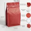 50 Count 16oz Red Coffee Bags with Aluminum Foil Liner, High Barrier Coffee Pouches with Degassing Valve, Ziplock Food Storage Bags with Pull Tape, Pack of 50, 16oz/1lb/500gram view 2