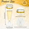 Oungy 100 PCS Plastic Champagne Flutes with Gold Rim 5.5OZ Clear Plastic Champagne Glasses Mimosa Glasses Cocktail Cups for Party Wedding Celebration Supplies view 2