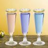 Oungy 100 PCS Plastic Champagne Flutes with Gold Rim 5.5OZ Clear Plastic Champagne Glasses Mimosa Glasses Cocktail Cups for Party Wedding Celebration Supplies view 4