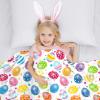 Abaysto Easter Throw Blanket Colorful Eggs Blanket Cozy&Soft Plush Flannel Easter Blankets for Bed Couch Living Room, Easter Gifts for Kids Adults 60"x80" view 2