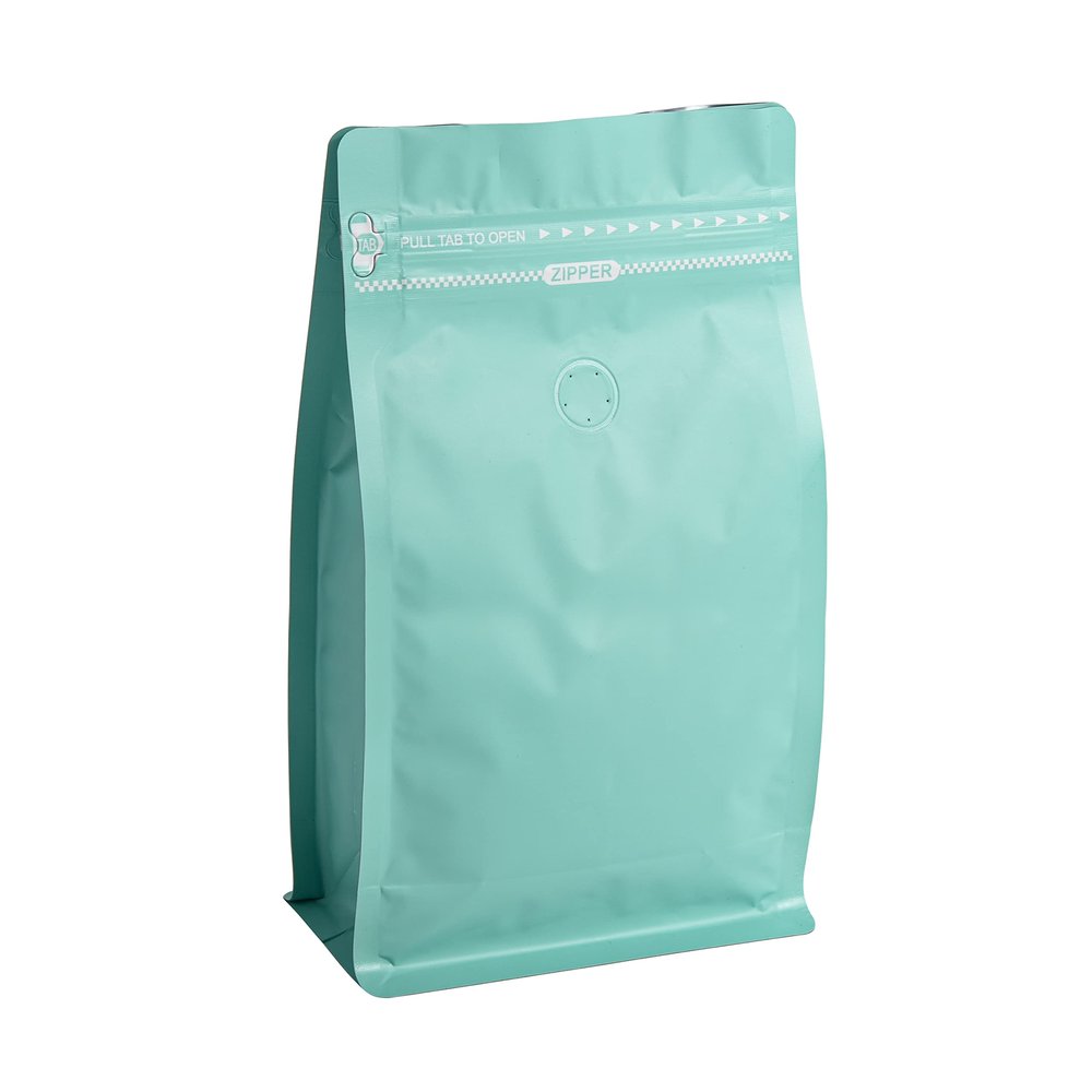 50 Pieces 1 LB Blue Green Coffee Bags with Aluminum Foil Liner Pack of 50, High Barrier Coffee Pouches with Degassing Valve, Ziplock Food Storage Bags with Pull Tape, 16oz/1lb/500gram