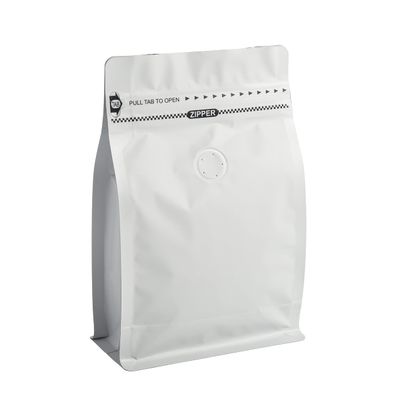 8 Ounces/50 Pieces White Coffee Bags, High Barrier Coffee Pouches with Degassing Valve, Resealable Coffee Storage Bags with Ziplock & Pull Tape (8oz/0.5lb/250gram, Pack of 50)