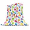Abaysto Flannel Throw Blanket Happy Easter Colorful Eggs Cozy&Soft Plush Blankets for Bed Couch Living Room Sofa Chair, Easter Eggs Gifts for Kids Adults 40"x50" view 1