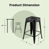 COSTWAY Bar Stools Set of 4, 24 Stackable Metal Stools with Square Seat & Handing Hole, X-Shaped Reinforced Design, Backless Bar Chairs for Kitchen, Dining Room, Pub (Black, 24) view 3