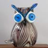 LQX Sculpture Tabletop Crafts Figurines Collectible Prop Glassstatue Statue Sculpture Statues Handmade Colored Glass Hollow Owl Glass Crafts Animal Ornament Gift view 1