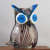 LQX Sculpture Tabletop Crafts Figurines Collectible Prop Glassstatue Statue Sculpture Statues Handmade Colored Glass Hollow Owl Glass Crafts Animal Ornament Gift view 3