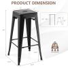 COSTWAY Bar Stools Set of 4, 30 Bar Height Metal Stools with Rubber Footpads & Handling Hole, X-Shaped Reinforced Design, Stackable Stools, for Kitchen, Dining Room, Pub (Black, 30) view 3
