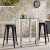 COSTWAY Bar Stools Set of 4, 30 Bar Height Metal Stools with Rubber Footpads & Handling Hole, X-Shaped Reinforced Design, Stackable Stools, for Kitchen, Dining Room, Pub (Black, 30) view 4