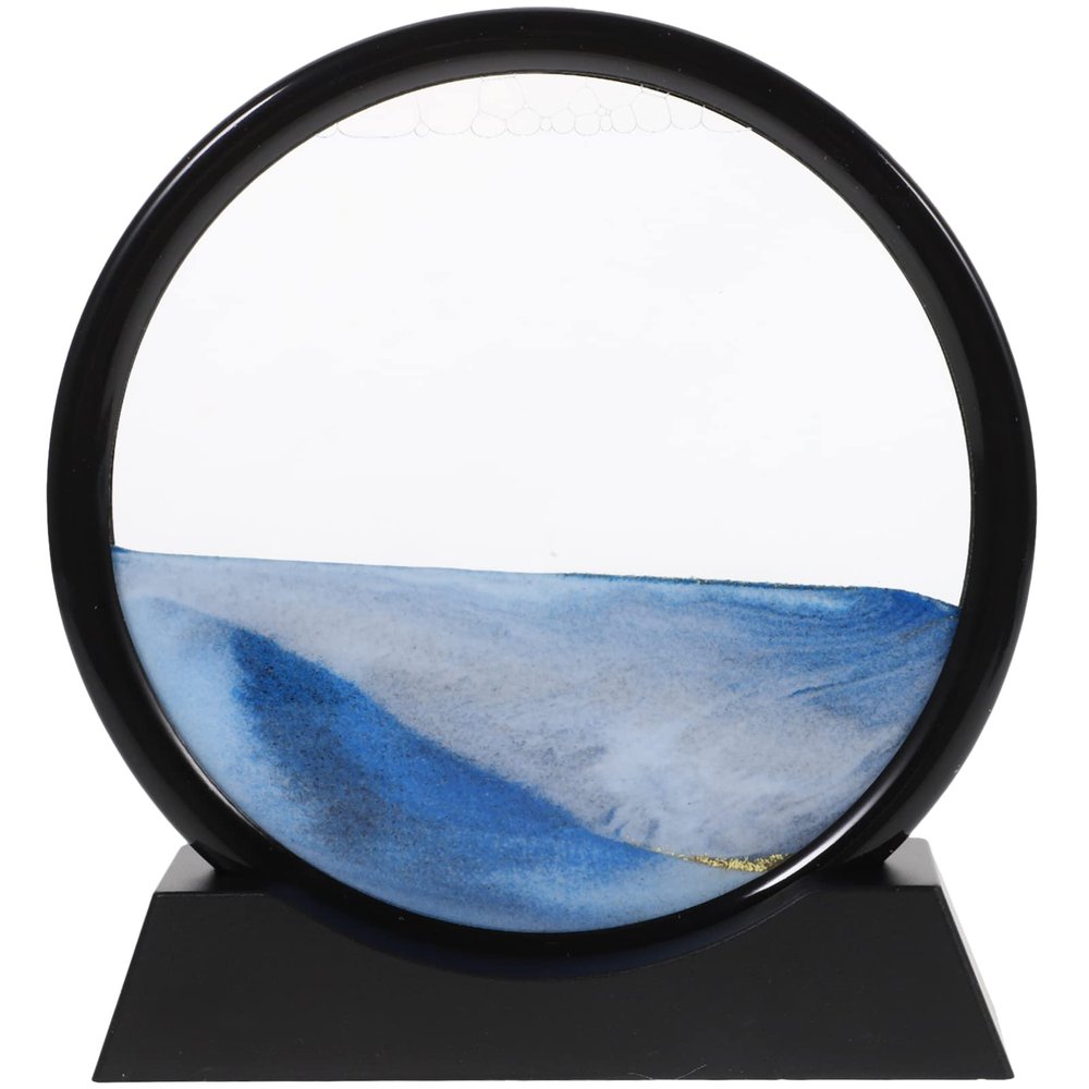 Angoily 3d Quicksand Painting Hourglass 3d Sand Art Hourglass Art Moving Sand Art Flowing Sand Frame Dining Room Table Decor 3d Hourglass Bookshelf Office Dining Table Water