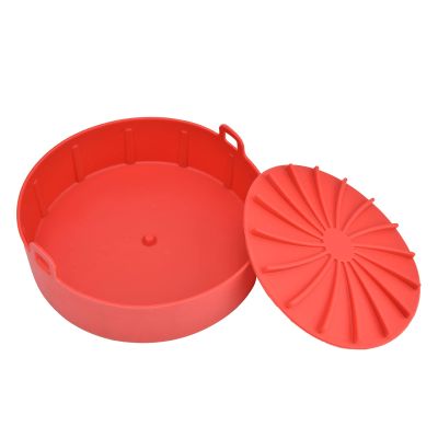 Reusable Heat Resistant 220C Silicone Non Stick Basket, a ir Fryer Silicone Pot, a ir Fryer Accessory, Kitchen Baking Tray Utensils, a ir Fryer Silicone Basket for More Than 7 5in Fryer Accessories