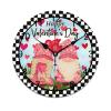 LetusZhogo Valentines Wall Clock Heart Design Pattern Wood Clock Silent Non Ticking Gnome Polka Dot Round Clock Battery Operated Decorative Valentines Wall Clock 10 Inch view 1