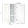 AZODY Bathroom Cabinet with Gold Trim, Wall-Mounted Bathroom Storage Cabinet with Adjustable Shelves and Side Hooks, Space Saver Medicine Cabinet for Livingroom, Laundry, Classical White view 3