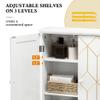 AZODY Bathroom Cabinet with Gold Trim, Wall-Mounted Bathroom Storage Cabinet with Adjustable Shelves and Side Hooks, Space Saver Medicine Cabinet for Livingroom, Laundry, Classical White view 4