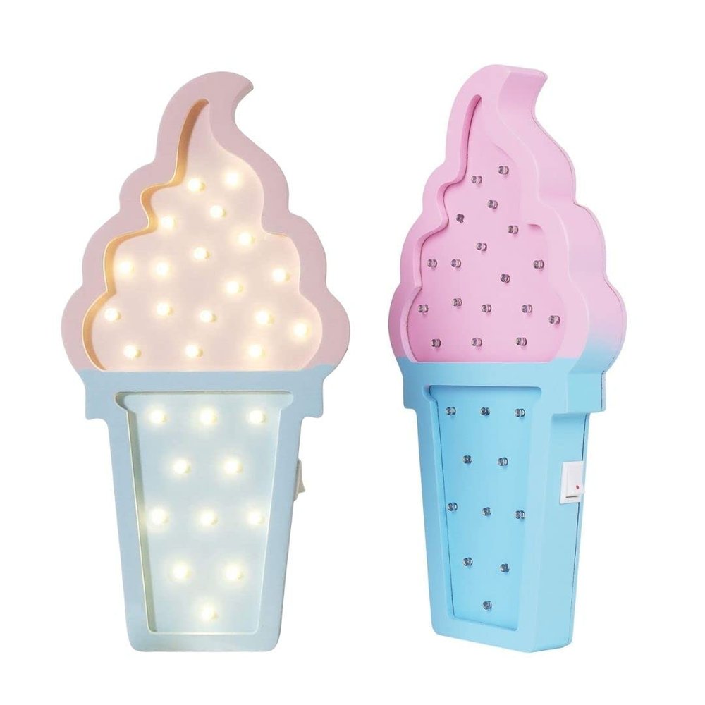 Asters Charming Ice Cream Light, Valentine Romance Atmosphere Light, Birthday Party Ice Cream Party Decoration, Wedding Bridal Shower Decor, LED Night Light (One)