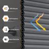 Tonature Cellular Shades Cordless 100% Blackout Window Blinds for Windows Bottom Up Cellular Blinds Custom Size Thermal Insulated Honeycomb Shades for Windows Home Bedroom Door Grey, 44.5" W x 48" H view 3