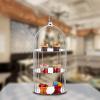 3 Tier Dessert Stand with Hooks, Metal Food Stand Cupcake Holders, Reusable Pastry Serving Stand for Afternoon Tea Party Family Gathering(Size:22 * 40cm,Color:Silver) view 4
