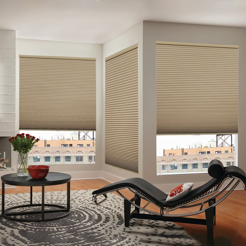 Tonature Cordless Cellular Blinds 100% Blackout Shades for Windows Blinds Bottom Up Cellular Shades Custom Size Thermal Insulated Honeycomb Blinds for Windows Home Dark Beige, 26.5" W x 54" H
