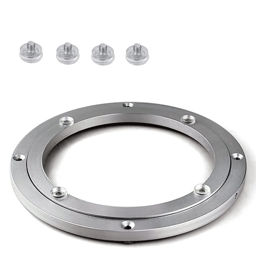 Aluminum Heavy Duty Lazy Susan Rotating Turntable Turntable Bearing 360 Degree Rotating Smooth Silent 18-28" For Glass Granite Or Wood Kitchen Ding Table
