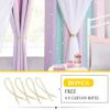 NICETOWN Star Curtains for Nursery Bedroom, Double Layer Blackout Grommets Top Star Cutout Rainbow Curtains Sheer for Living Room Nursery, 1 Pair in 52 x 63 inch, Purple Blue Pink view 2