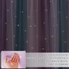 NICETOWN Star Curtains for Nursery Bedroom, Double Layer Blackout Grommets Top Star Cutout Rainbow Curtains Sheer for Living Room Nursery, 1 Pair in 52 x 63 inch, Purple Blue Pink view 3