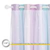 NICETOWN Star Curtains for Nursery Bedroom, Double Layer Blackout Grommets Top Star Cutout Rainbow Curtains Sheer for Living Room Nursery, 1 Pair in 52 x 63 inch, Purple Blue Pink view 4