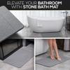 della Premium Stone Bath Mat - Luxurious Quick Drying Diatomite Bathstone for Bathroom Floor - Modern Super Absorbent Diatomaceous Earth Shower Mat, Water Absorbent Bathmat ([Extra-Large] Stripes) view 4