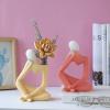 HOAZIACEHN Thinker Statue Ceramic Vase, Retro Ceramic Thinker Style Abstract Sculpture, Modern Office Table Shelf Decor Aesthetic for Centerpieces Bedroom Kitchen Living Room Wedding Office (C) view 2