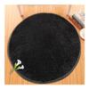 homeemoh 62.99" Round Shaggy Area Rug, Faux Fur Shaggy Nursery Rug Plush Carpets Fluffy Anti-Skid Floor Mats for Bedroom Living Room,Black view 1