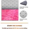 homeemoh 62.99" Round Shaggy Area Rug, Faux Fur Shaggy Nursery Rug Plush Carpets Fluffy Anti-Skid Floor Mats for Bedroom Living Room,Black view 4