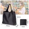 Reusable Grocery Bags with Handles 45LBS Waterproof Ripstop 10 Pack Reusable Shopping Bags Foldable Washable Lightweight Kitchen Grocery Tote Bag, Lightweight Polyester Fabric ,Black view 4