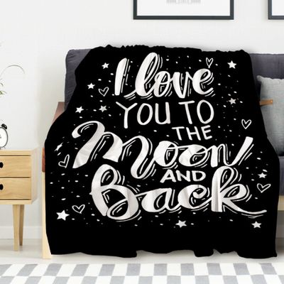 Avalokitesvara i Love You to The Moon and Back Flannel Blanket Super Soft and Warm for Bed Couch Sofa 120x90 Inch King Blanket for Family