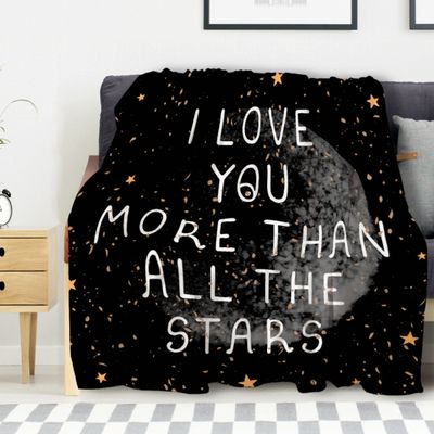 Avalokitesvara I Love You to The Moon and Back Flannel Blanket Super Soft and Warm for Bed Couch Sofa 120x90 Inch King Blanket for Family