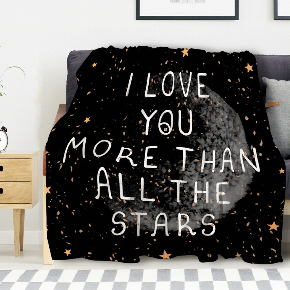 Avalokitesvara I Love You to The Moon and Back Flannel Blanket Super Soft and Warm for Bed Couch Sofa 120x90 Inch King Blanket for Family