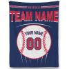 Personalized Custom Name Number Baseball Blanket, Customized Baseball Themed Wall Hanging Blankets for Bedroom Decor , Birthday Gift for Baseball Lovers Fan Adults Men view 1