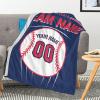 Personalized Custom Name Number Baseball Blanket, Customized Baseball Themed Wall Hanging Blankets for Bedroom Decor , Birthday Gift for Baseball Lovers Fan Adults Men view 3
