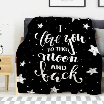 Avalokitesvara I Love You to The Moon and Back Flannel Blanket Super Soft and Warm for Bed Couch Sofa 120x90 Inch King Blanket for Family