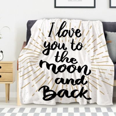 Avalokitesvara I Love You to The Moon and Back Flannel Blanket Super Soft and Warm for Bed Couch Sofa 120x90 Inch King Blanket for Family
