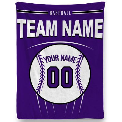 Custom Baseball Fans Blanket with Name and Number, Sport Themed Flannel Throw Blankets Personalized, Gifts for Baseball Lovers Adults Men Women Kids Boys