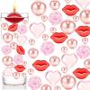 Cqueni 116 PCS Valentine's Vases Fillers, Rose/Red Lip/Heart Shaped Beads Set Plastic Vases Fillers Vases Beads Valentine's Wedding Home Party Table Decor Centerpieces view 1